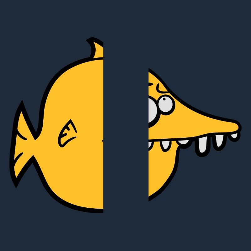 thick round funny comic fish