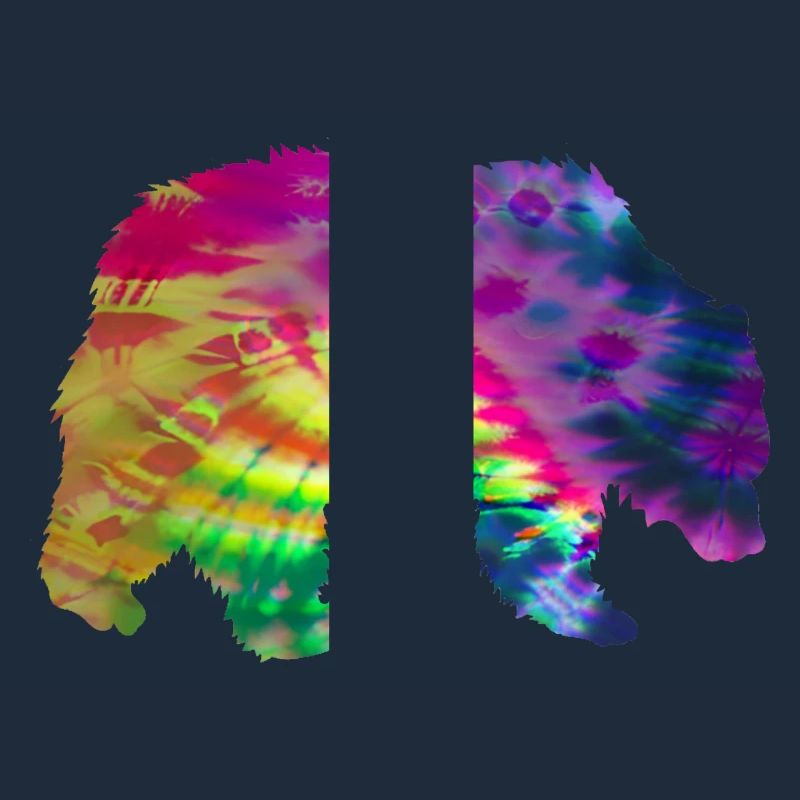 Bear Silhouette Tie Dye Batik Pattern