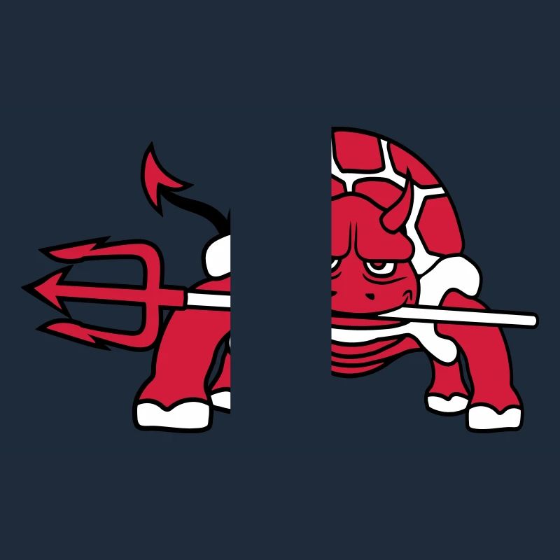 Turtle Devil Hell Trident Evil Demon Cool