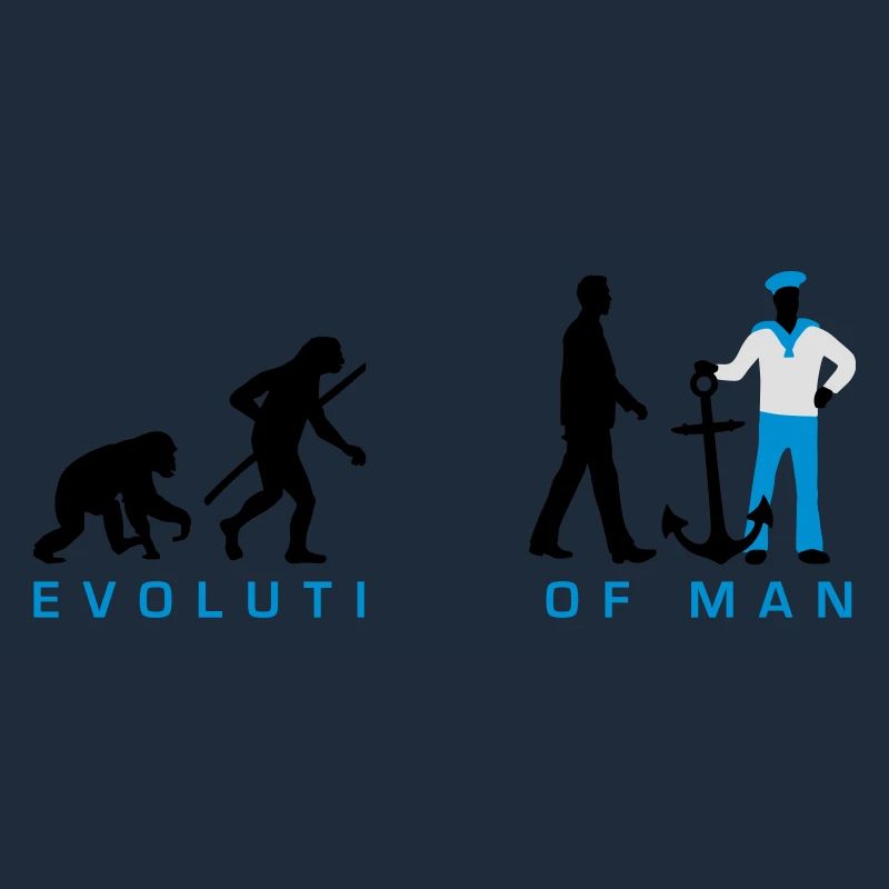 Evolution des Mannes Matrose mit anker
