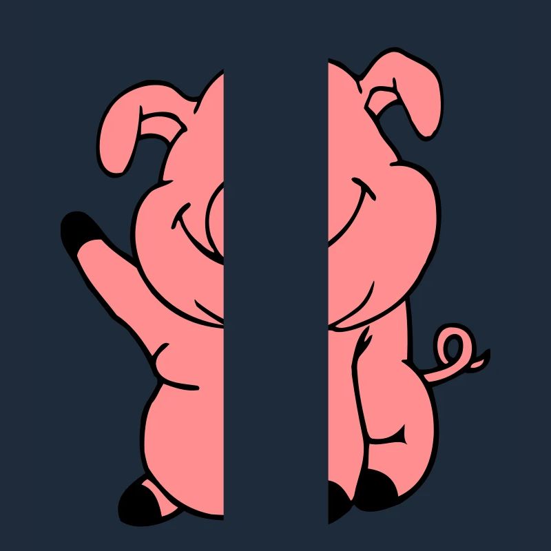 Mignon bande dessinée bande dessinée ondes de cochon amical