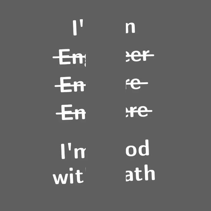 I'm An Engeneer, I'm Good With Math