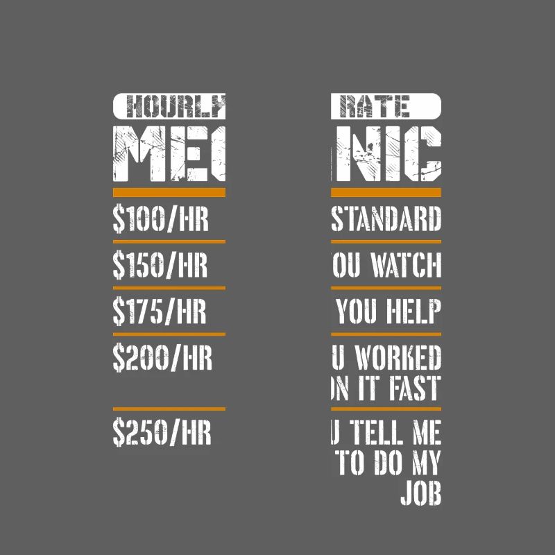 Mechanic Hourly Rate – Funny Garage Rules