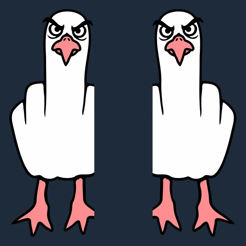 2 Seagulls Middle Finger Insult Stinkfinger Team