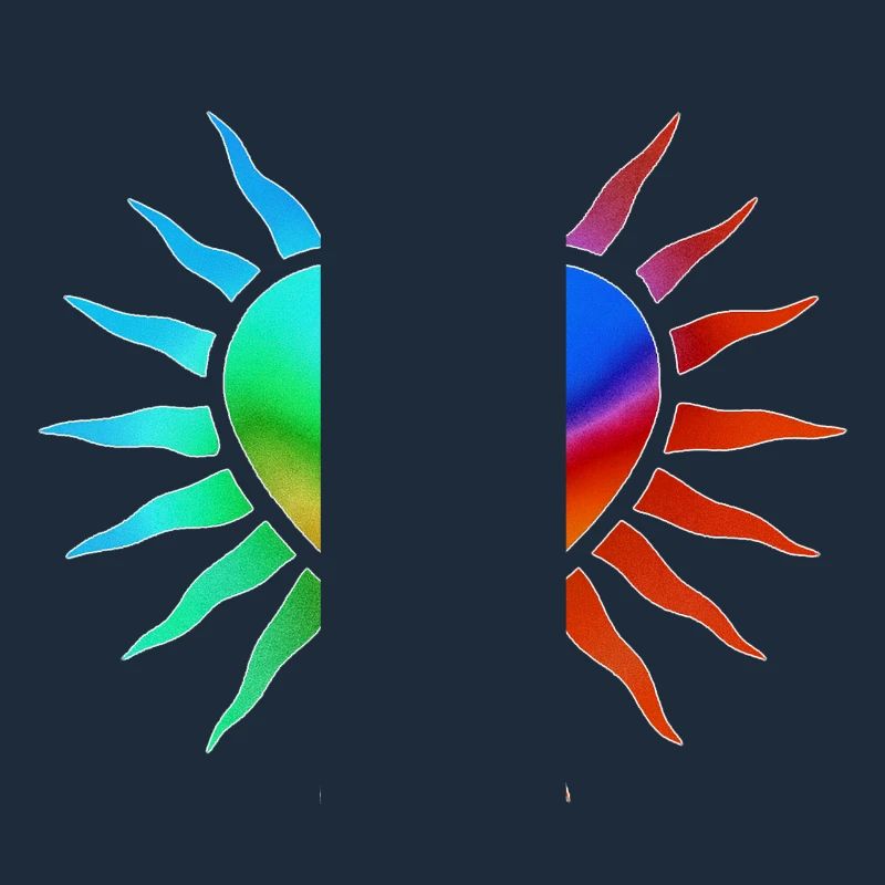 Rainbow Heart with Sun Rays