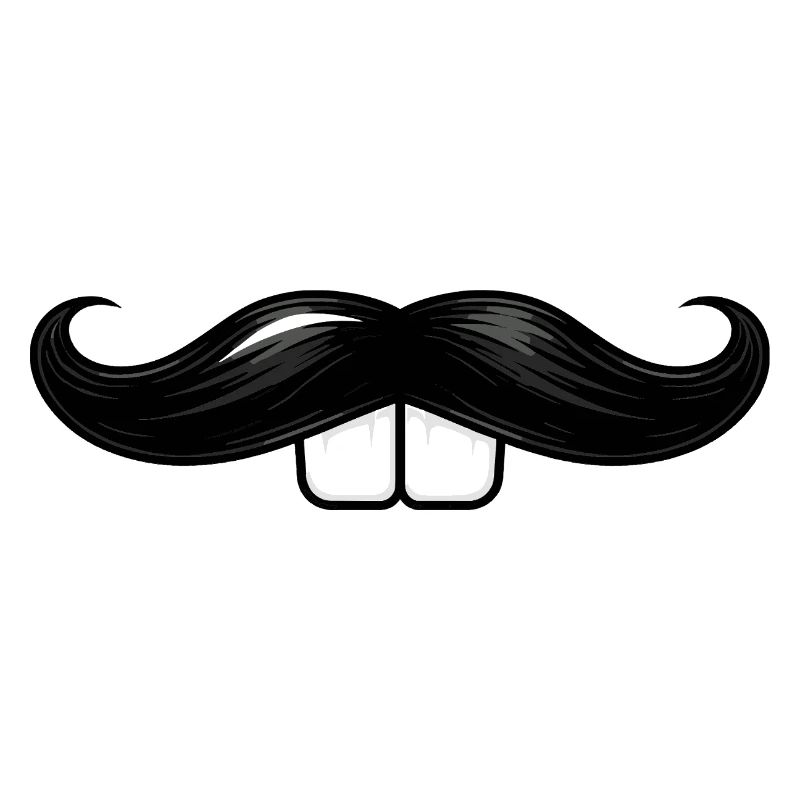 Mustache with rabbit teeth