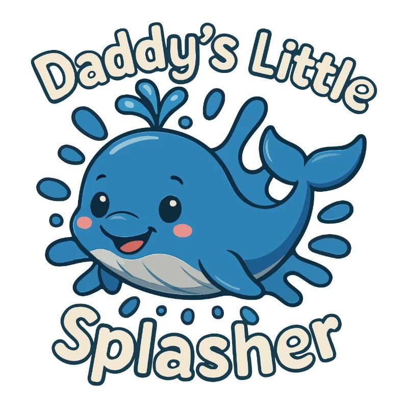 Papa petit éclaboussure mignon bébé baleine