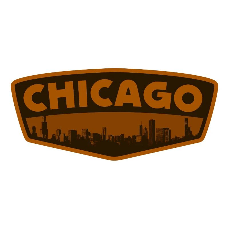 Chicago Skyline Patch Retro