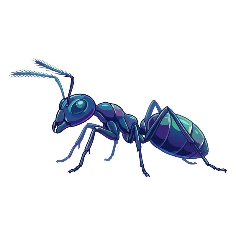 Détails de fourmis bleues Macro graphiques vectoriels Fourmis