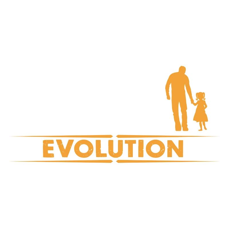 Vater und Tochter - Evolution - orange/weiss