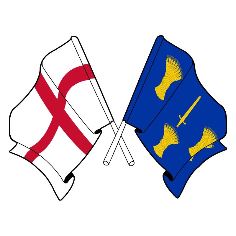 Drapeaux croisés du Cheshire et de l’Angleterre
