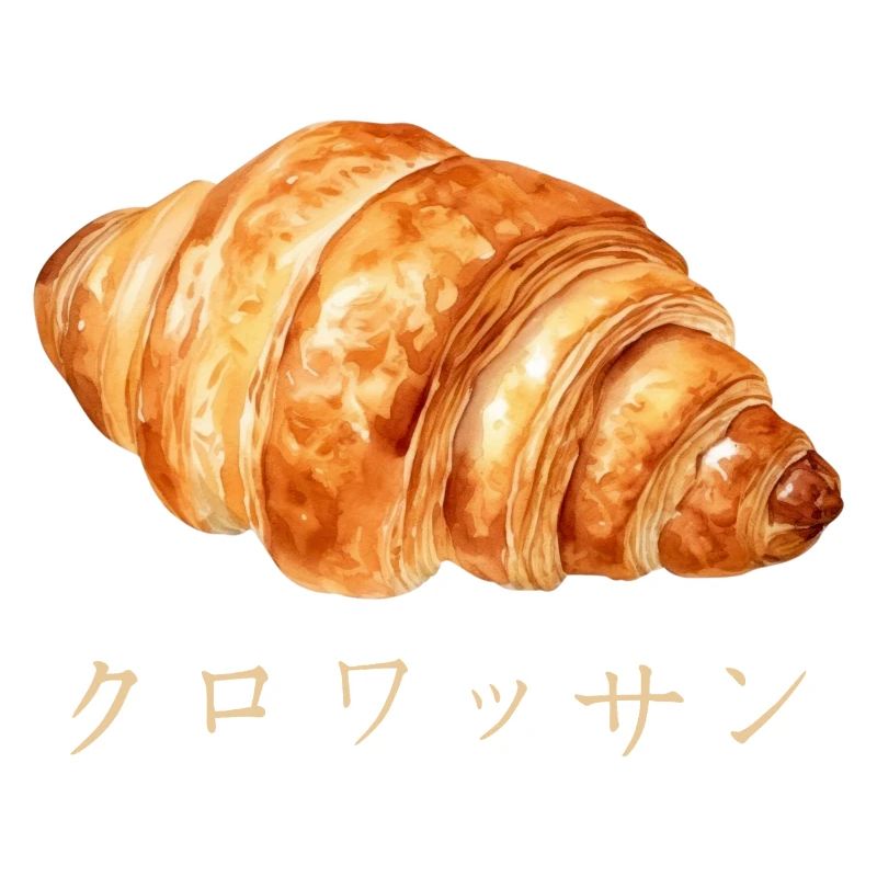 Conception de texte japonais croissant mignon