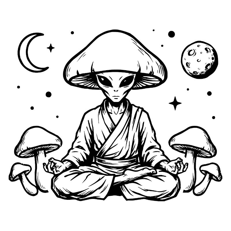 Zen mushroom master in space