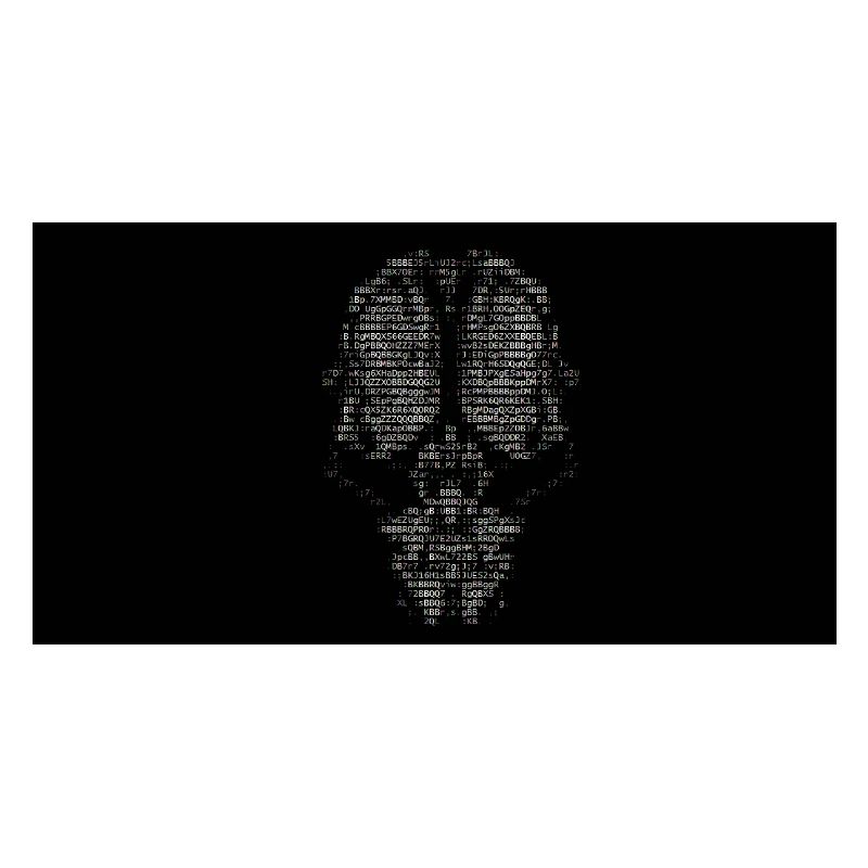 Noir et blanc et un peu de couleur ascii