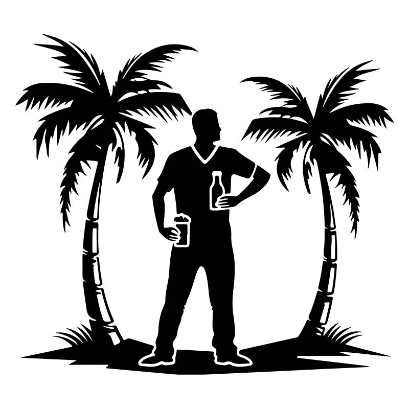 Holiday Palm Trees Beach Silhouette