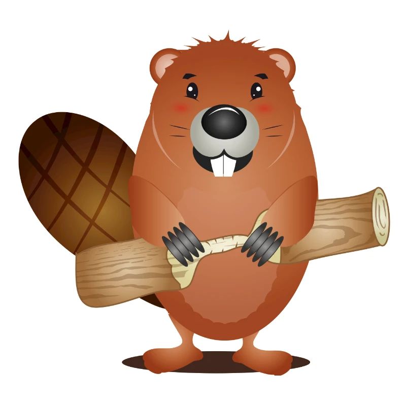 Mignon rongeur castor au bois grignoté