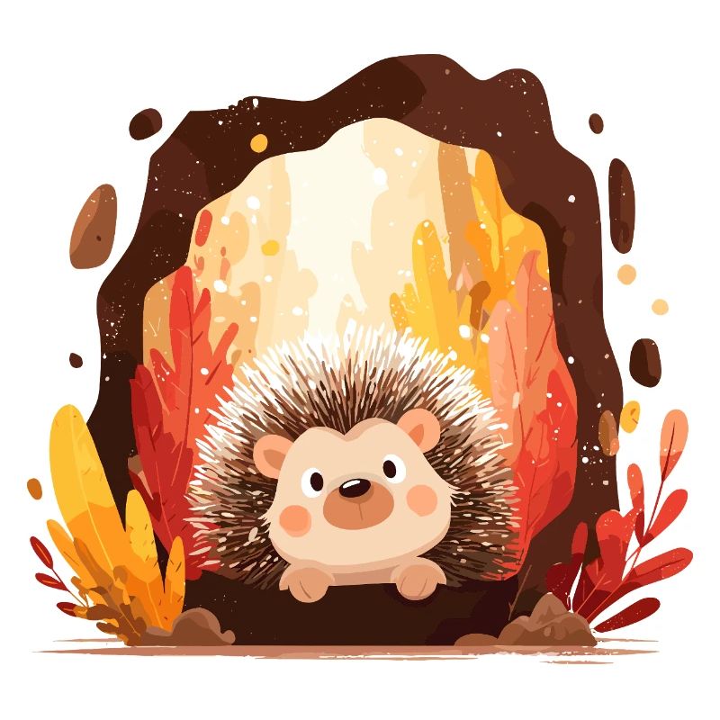 Igel im Herbstwald