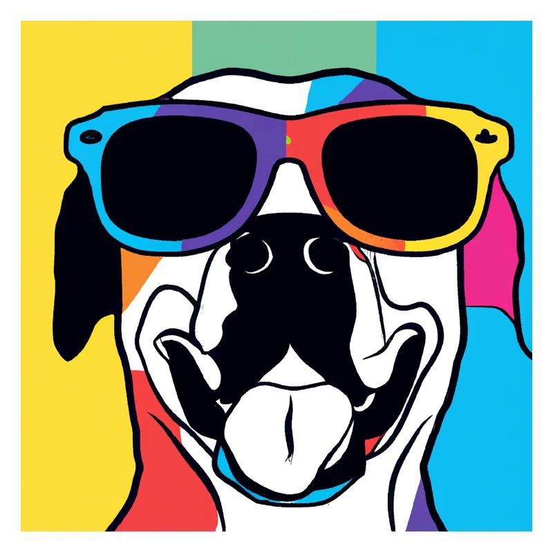 Lebendige Sunglass Pup Pop Pop Art