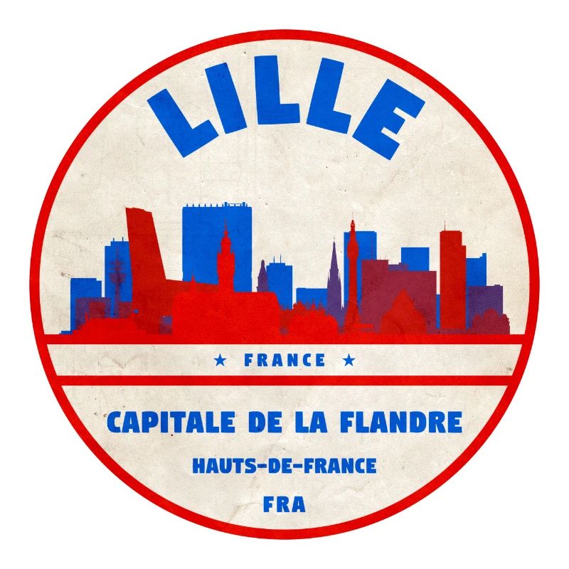 Lille Skyline Retro Abzeichen