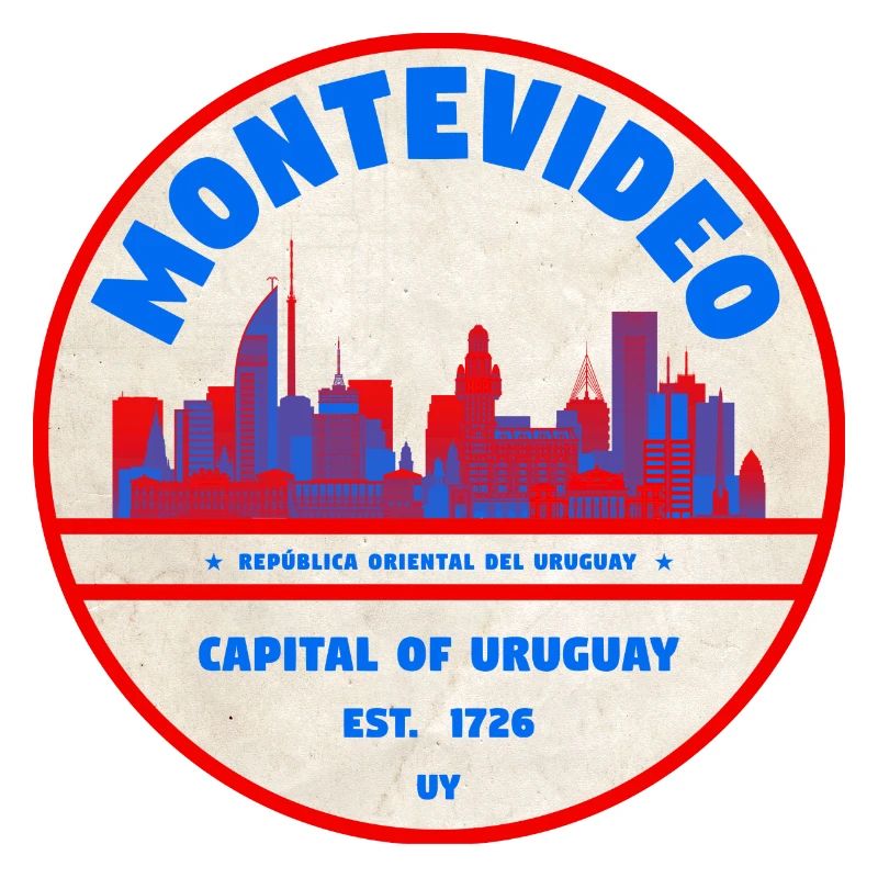 Montevideo Uruguay Skyline Emblem Design