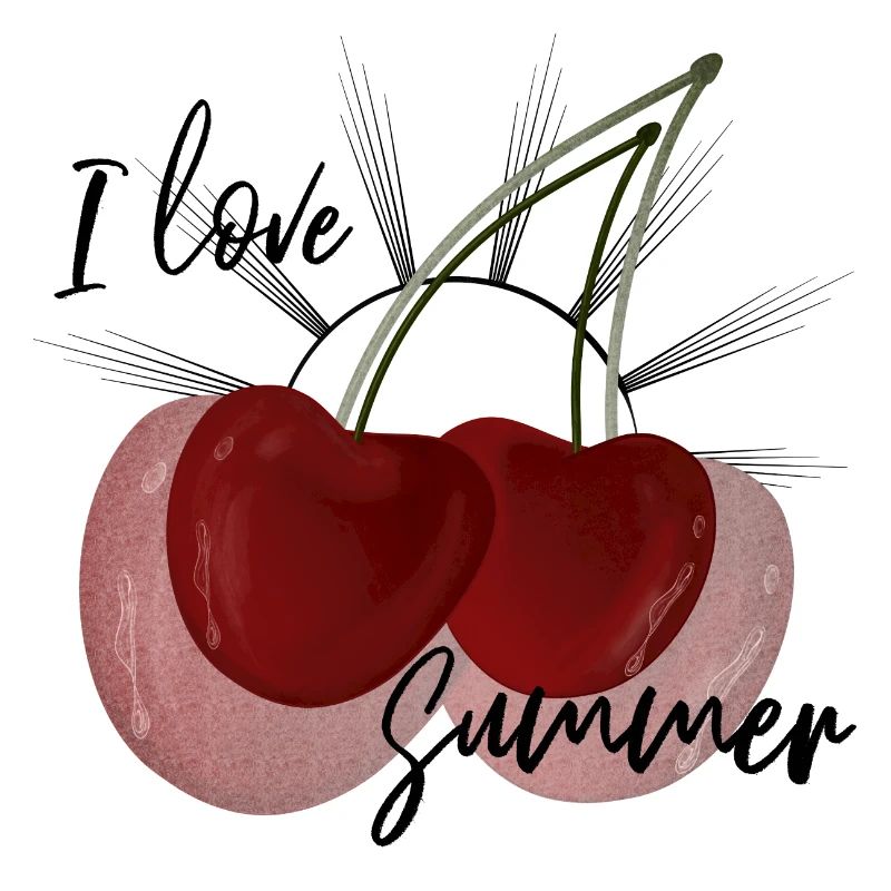 I Love Summer Cherry Design Cute