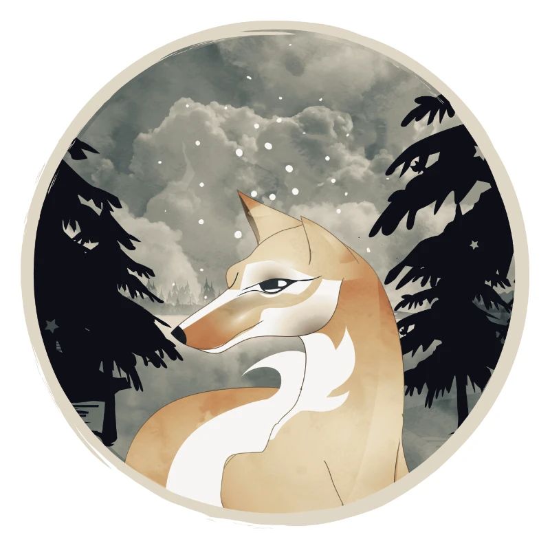 Patch de renard dans le Style Vintage dessiné à la main
