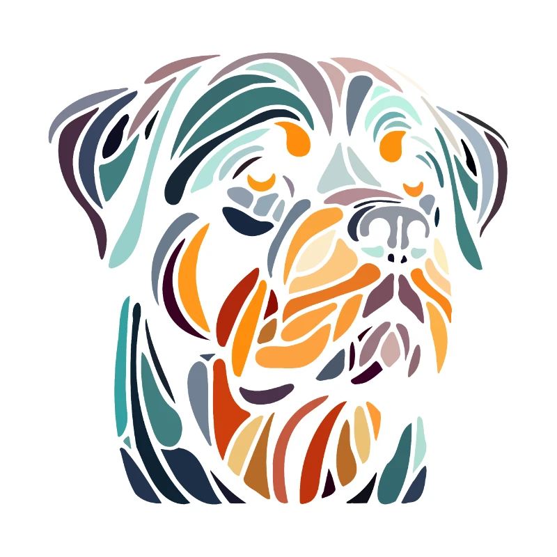 Rottweiler Dog Head Geometry Polygon Art