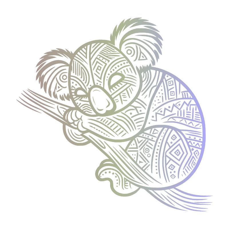 koala in aboriginal patterns, tribal