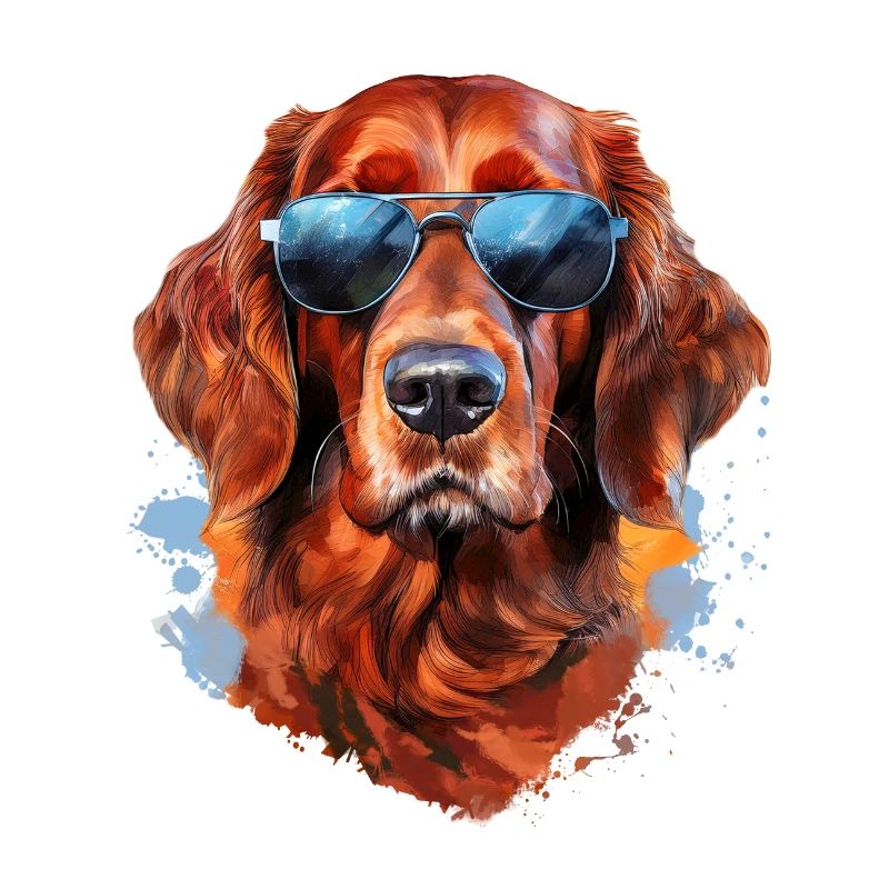 Irish Setter mit Sonnebrille