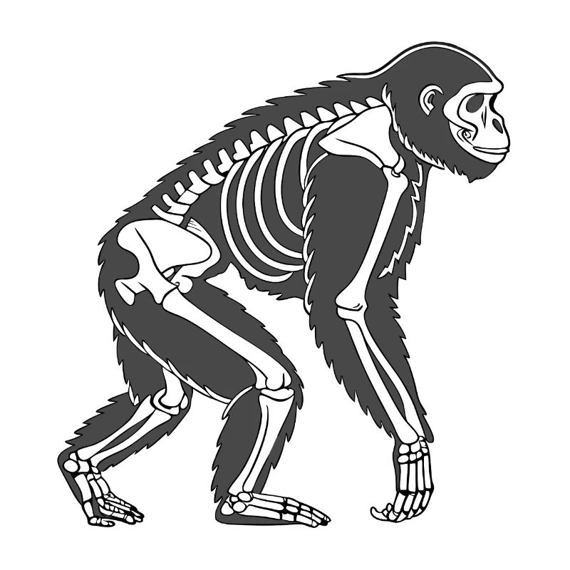 Squelette de gorille - Conception d’animaux sombres dans le style vectoriel