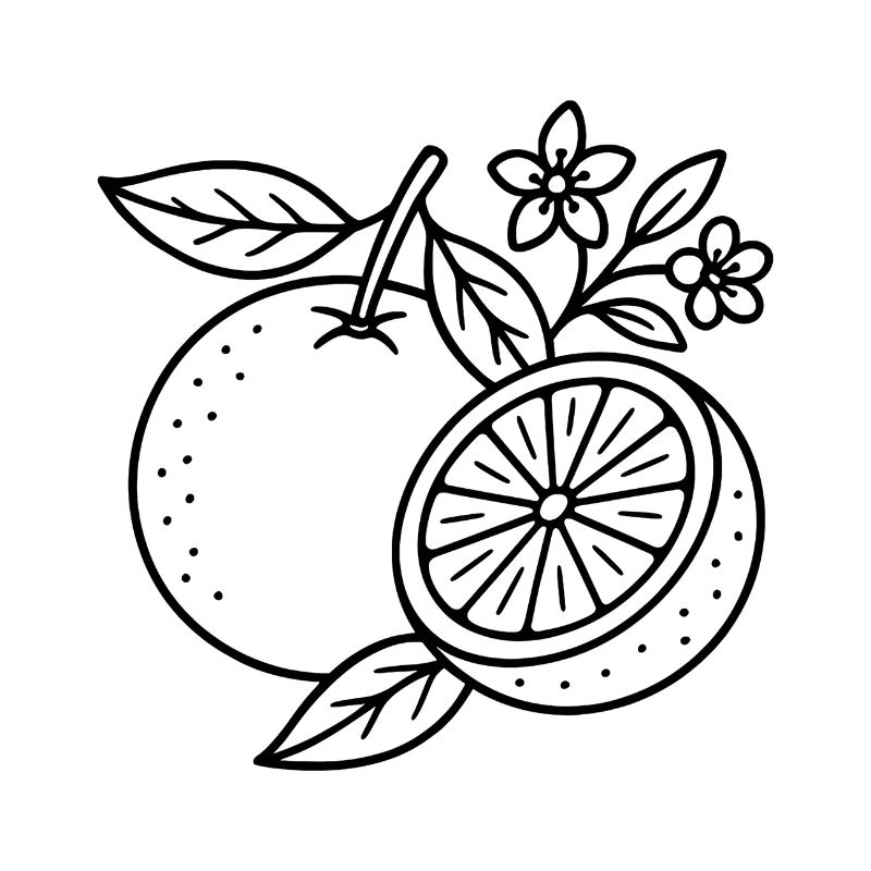 Oranges à fleurs