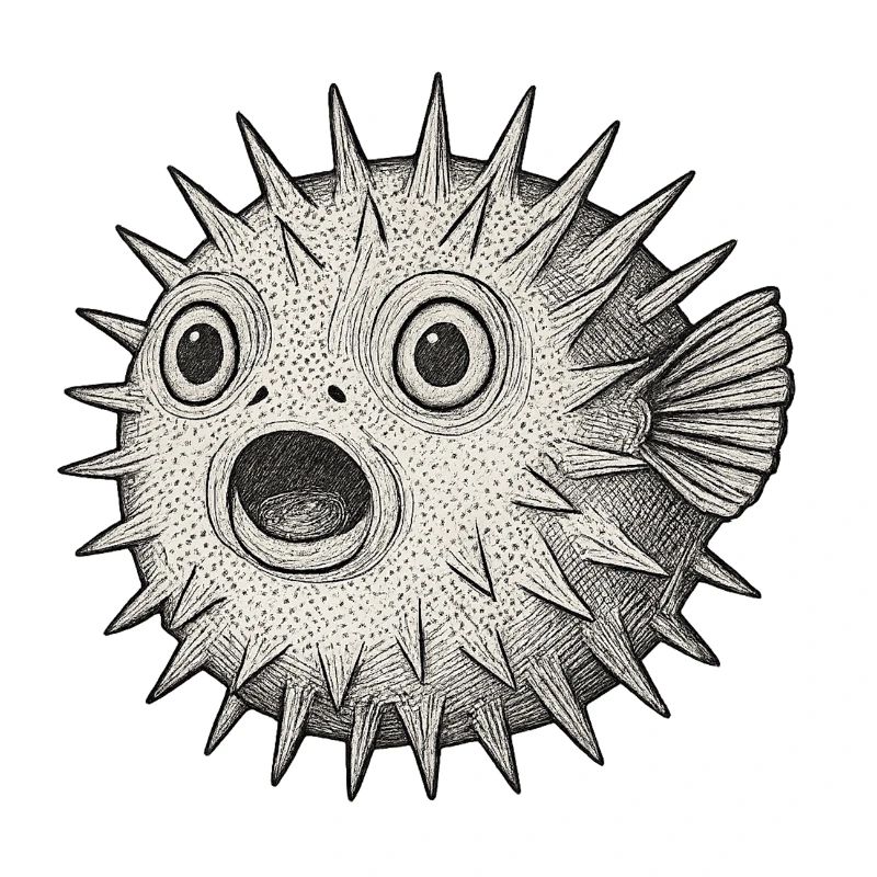 Stachelfisch Überraschung Kugelfisch