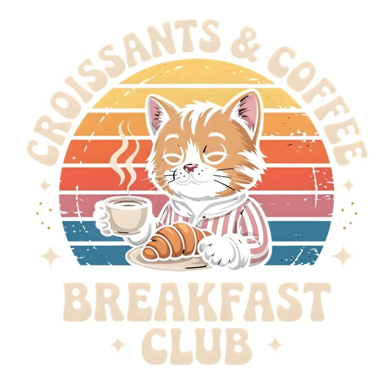 Chat Café Retro Petit Déjeuner
