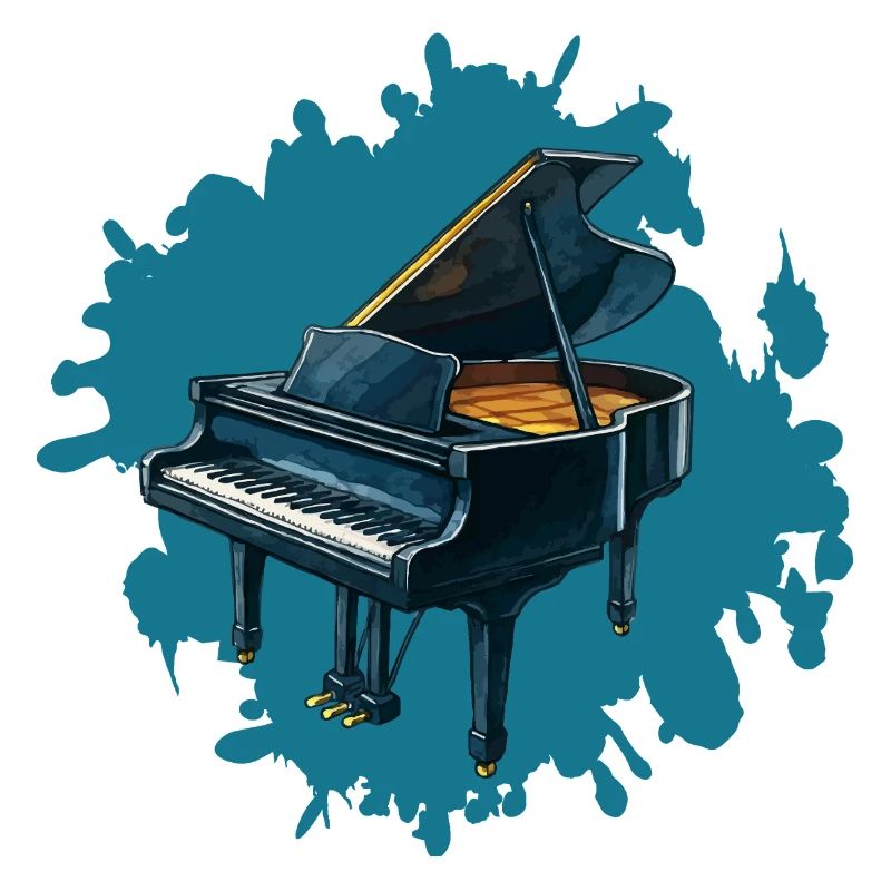 Piano Splash Blue Background