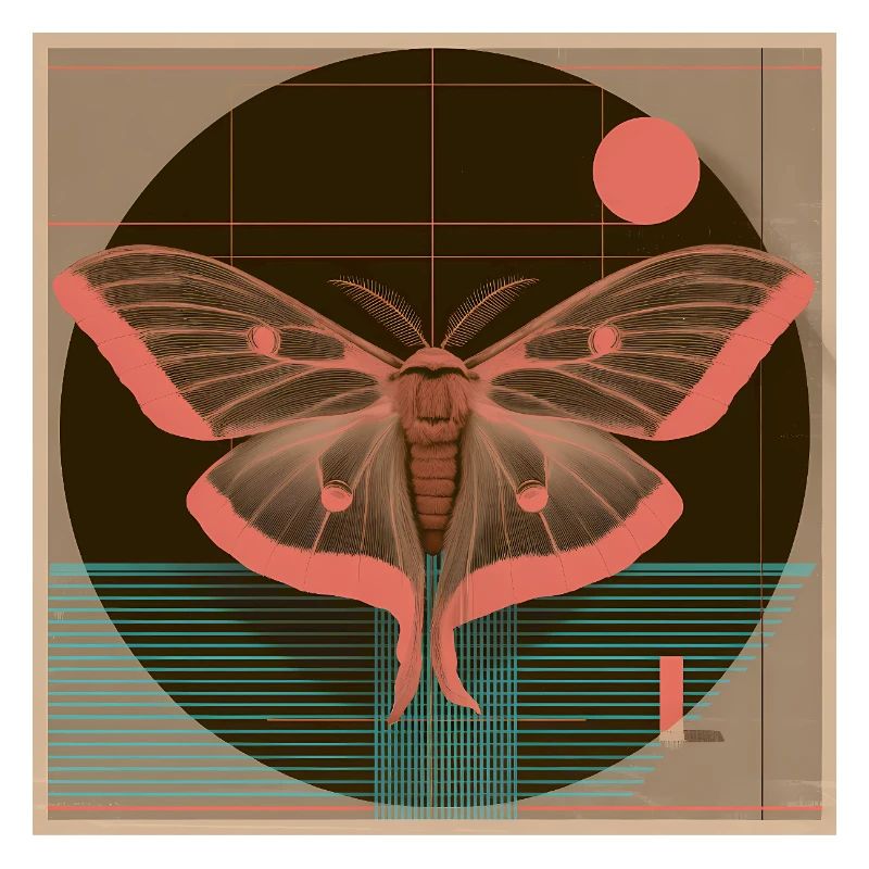 Luna Moth – Rétro Geometry Moth Design