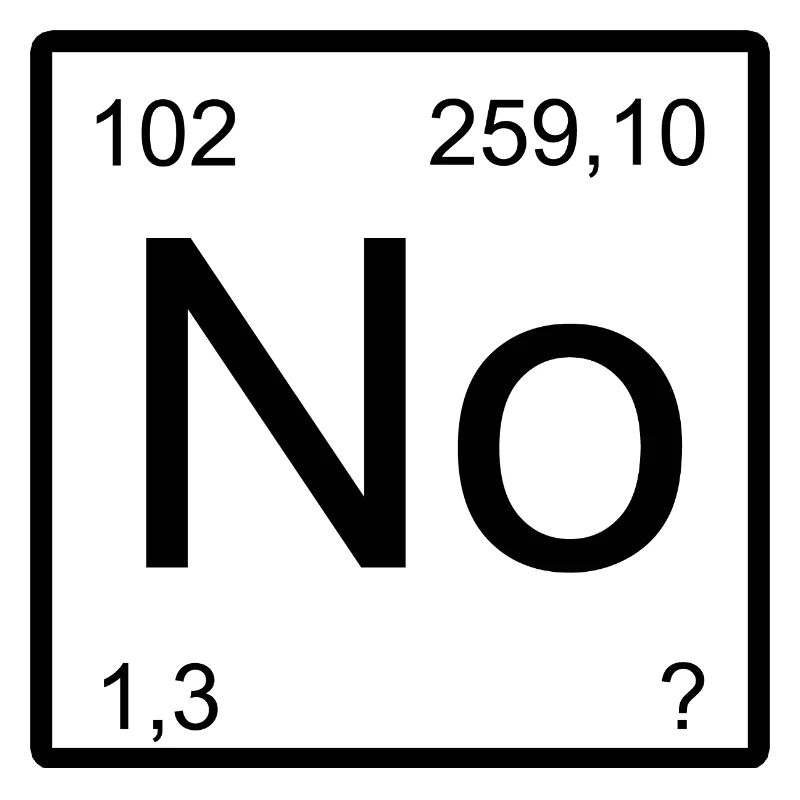 Nobelium Pas Symbole élémentaire Nobelium Tee