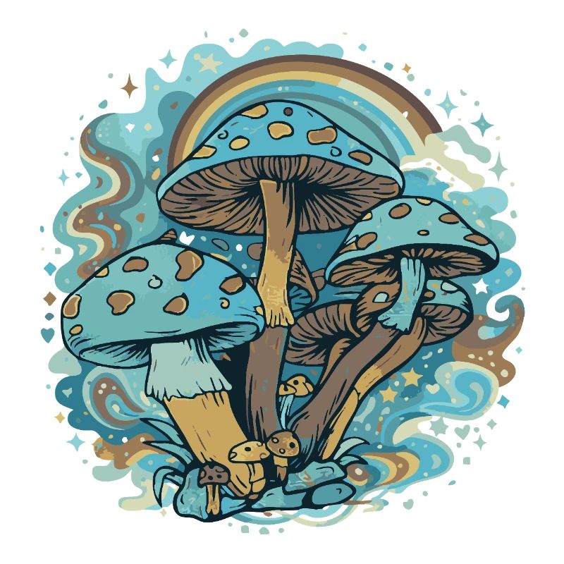 Forêt Merveilleuse des Champignons Bleus