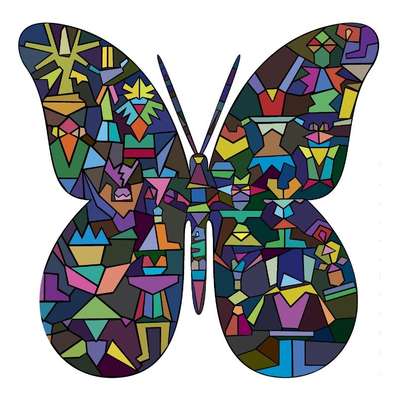 Bunter Mosaik-Schmetterling