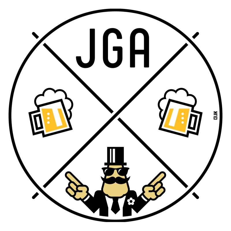 JGA Bräutigam Handzeichen Bier Kreis Symbol POS 3C