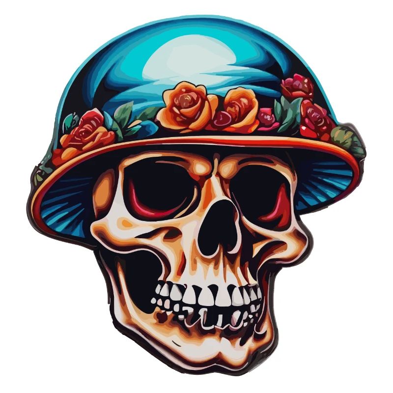 Skull with mushroom hat