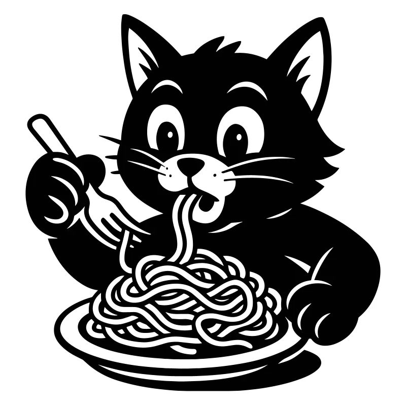 Le chat mange des spaghettis Mème