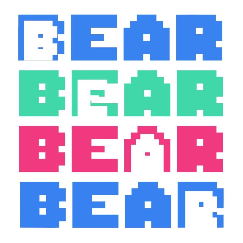 Pixelbären Blockkunst Retro