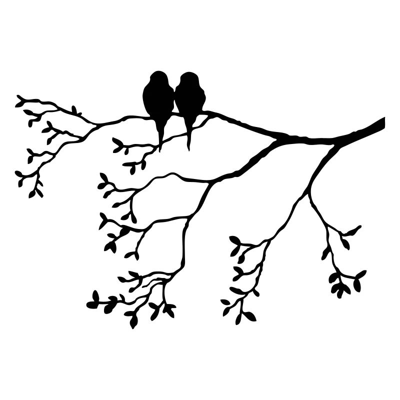 Vogelpaar on thin branch