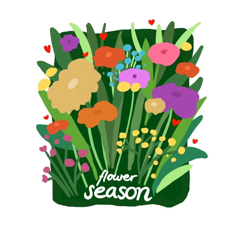 Saison des fleurs - Conception de la nature fleurie colorée