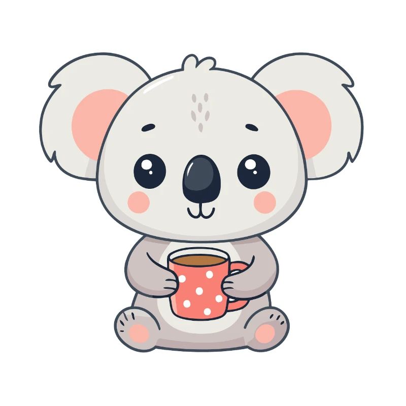 Süßer Koala mit Kaffee