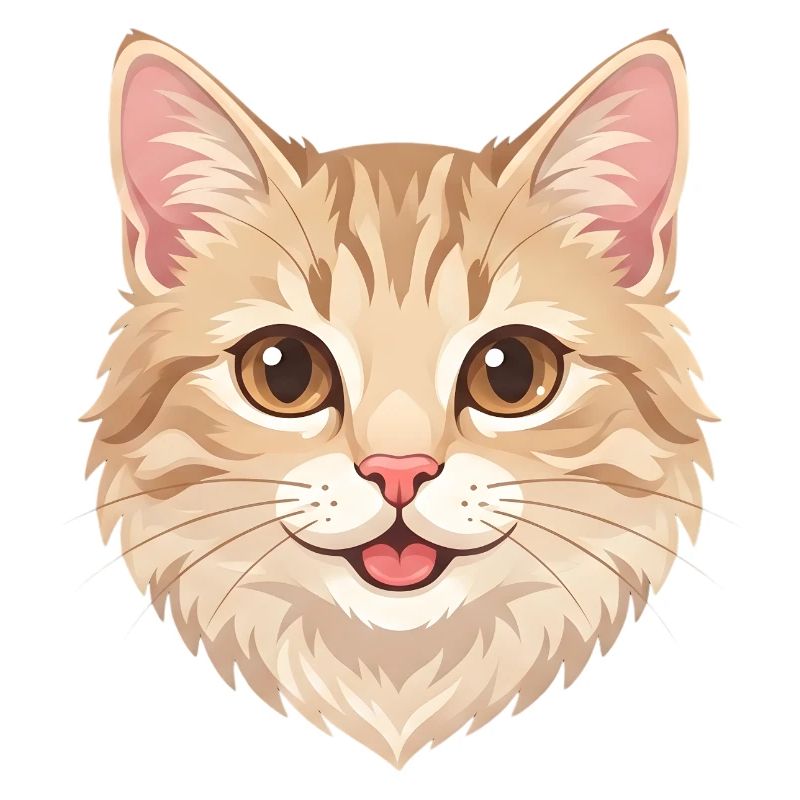 Chat roux de dessin animé mignon et joyeux