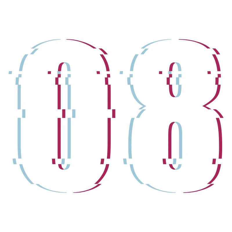 Eight 8 Number 08 Effect Distorted Number