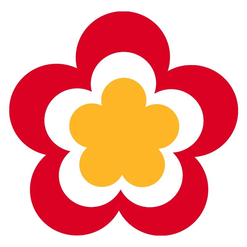 70s Flower Pattern Red