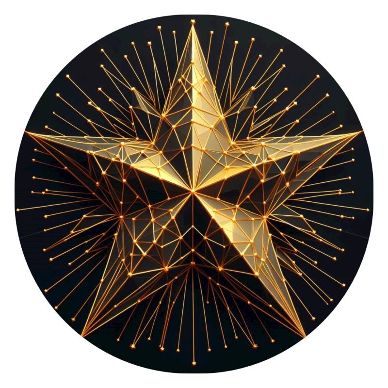 Étoile polygonale dorée