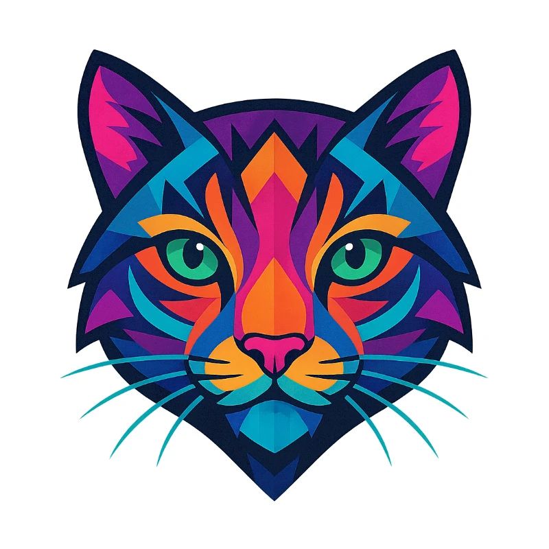 Buntes geometrisches Katzengesicht